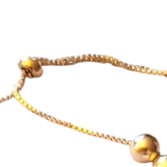 18 KARAT GOLD OVER STERLING BEAD BRACELET FITS 6 to 9 in - Picture 4 of 4